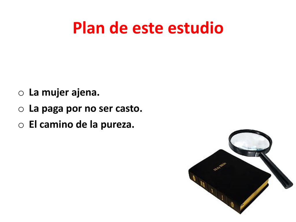 Plan de este estudio La mujer ajena. La paga por no ser casto.