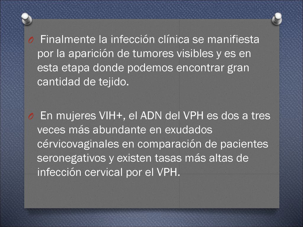 Finalmente la infección clínica se manifiesta por la aparición de tumores visibles y es en esta etapa donde podemos encontrar gran cantidad de tejido.