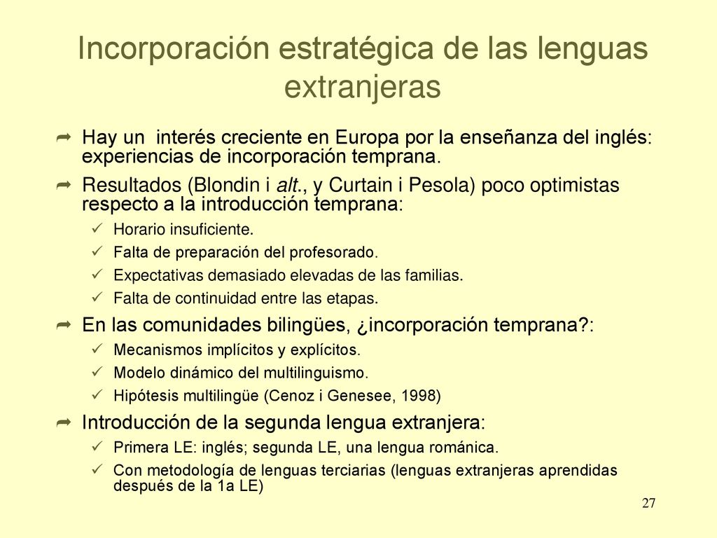 Incorporación estratégica de las lenguas extranjeras