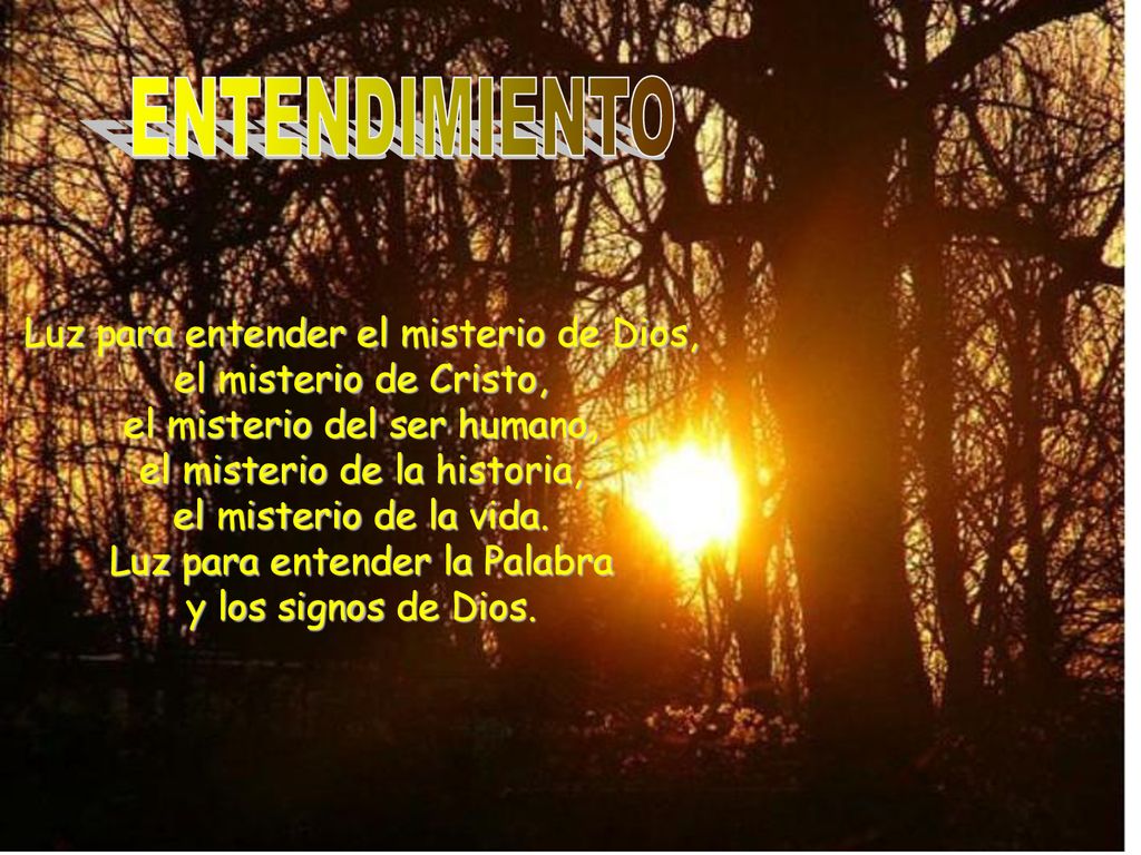 Luz para entender la Palabra y los signos de Dios.
