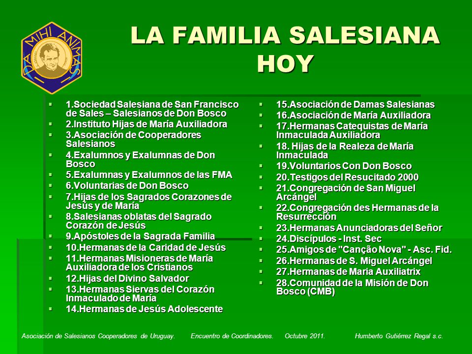 LA FAMILIA SALESIANA HOY