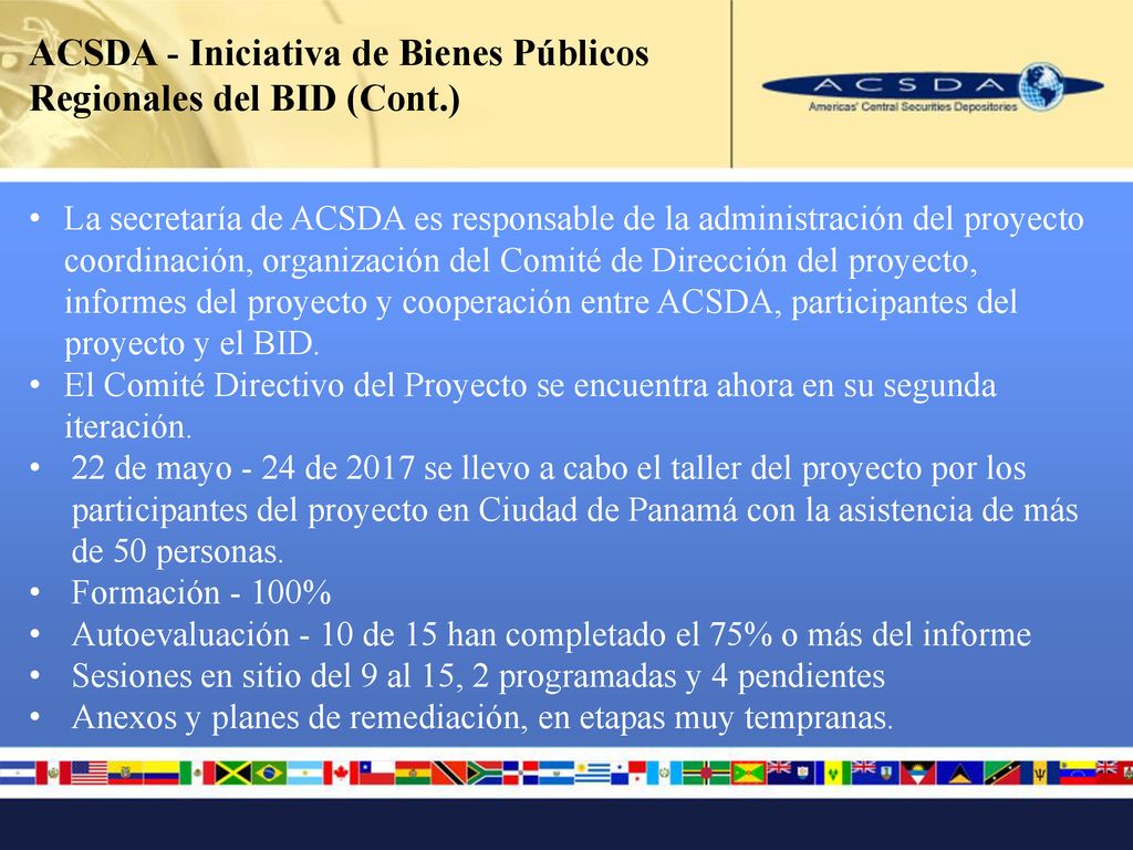 ACSDA - Iniciativa de Bienes Públicos Regionales del BID (Cont.)