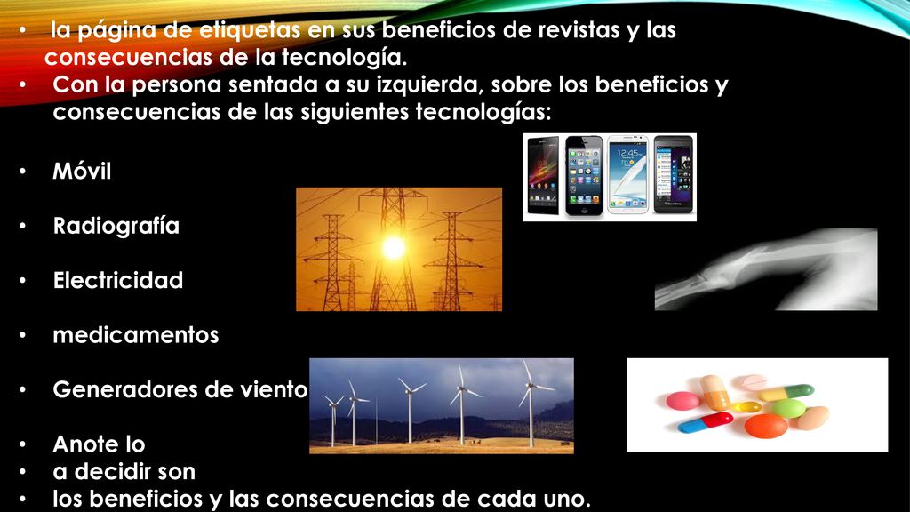 la página de etiquetas en sus beneficios de revistas y las consecuencias de la tecnología.