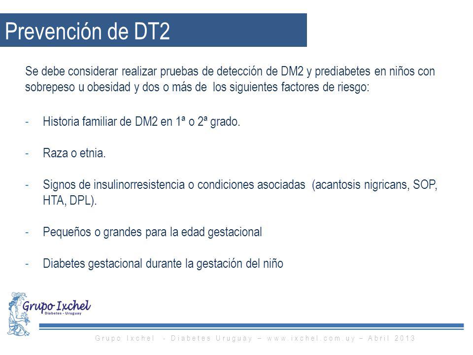 Grupo Ixchel - Diabetes Uruguay –   – Abril 2013