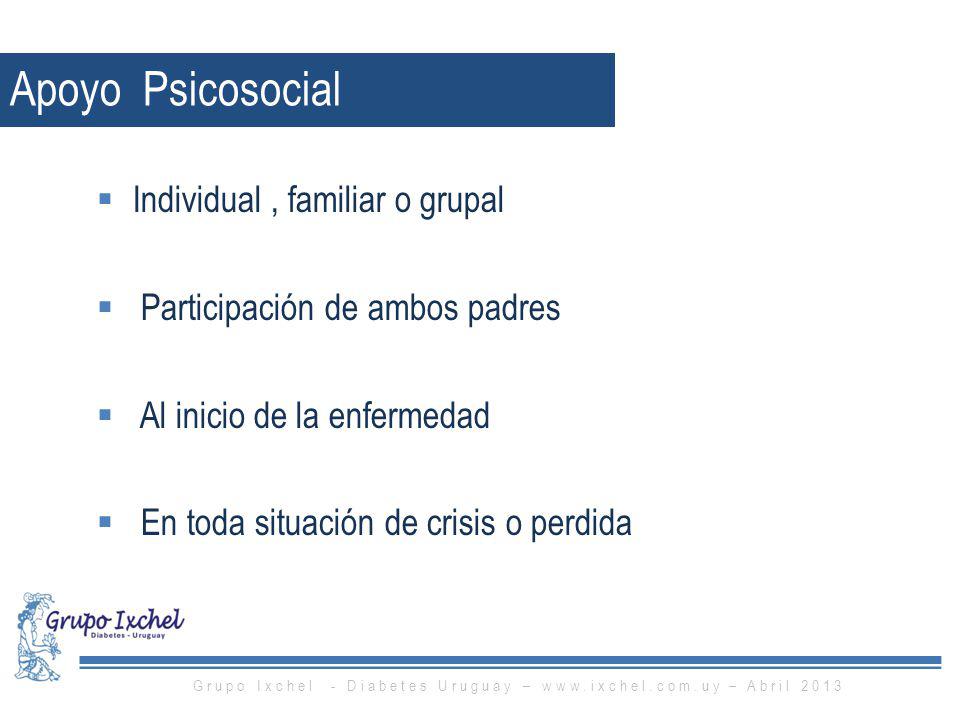 Grupo Ixchel - Diabetes Uruguay –   – Abril 2013