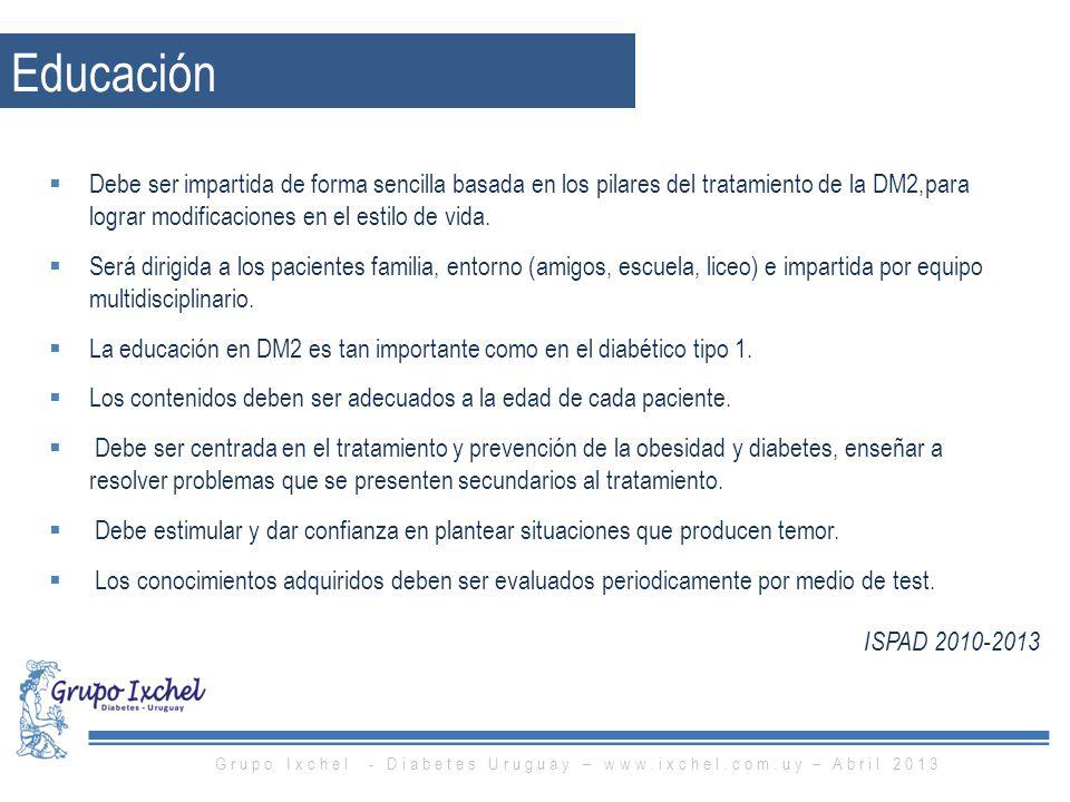 Grupo Ixchel - Diabetes Uruguay –   – Abril 2013