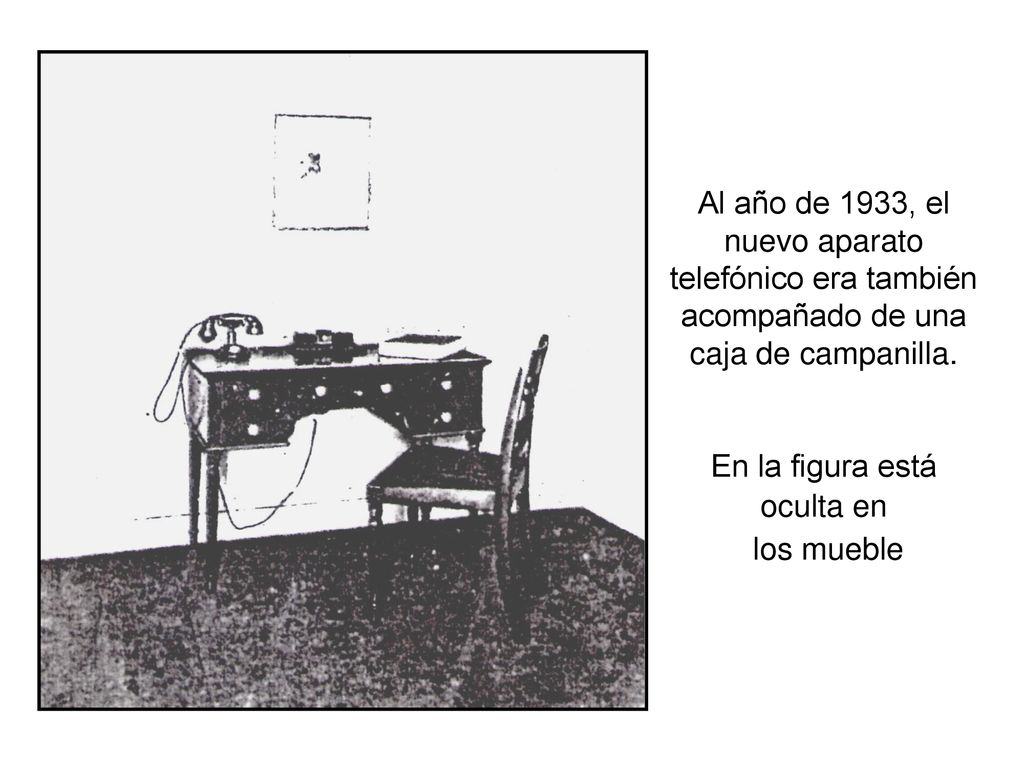 Al año de 1933, el nuevo aparato telefónico era también acompañado de una caja de campanilla.