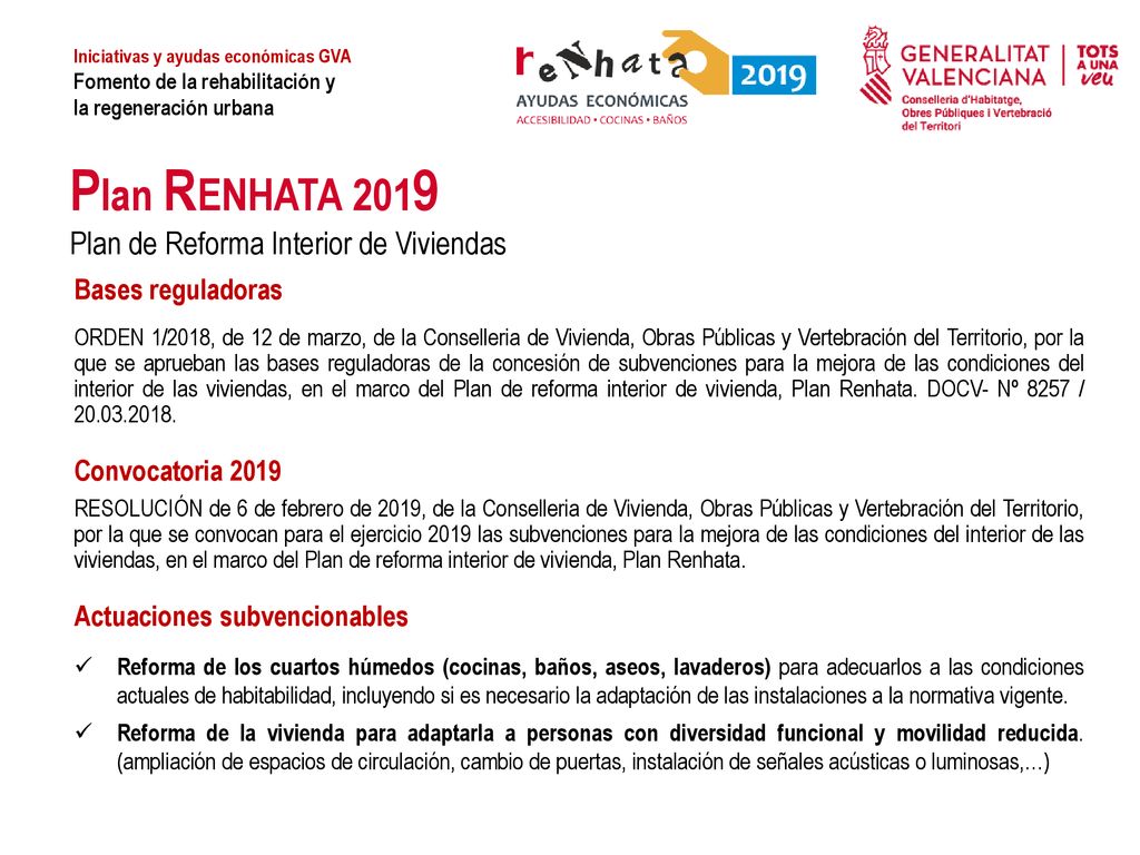 Plan RENHATA 2019 Plan de Reforma Interior de Viviendas