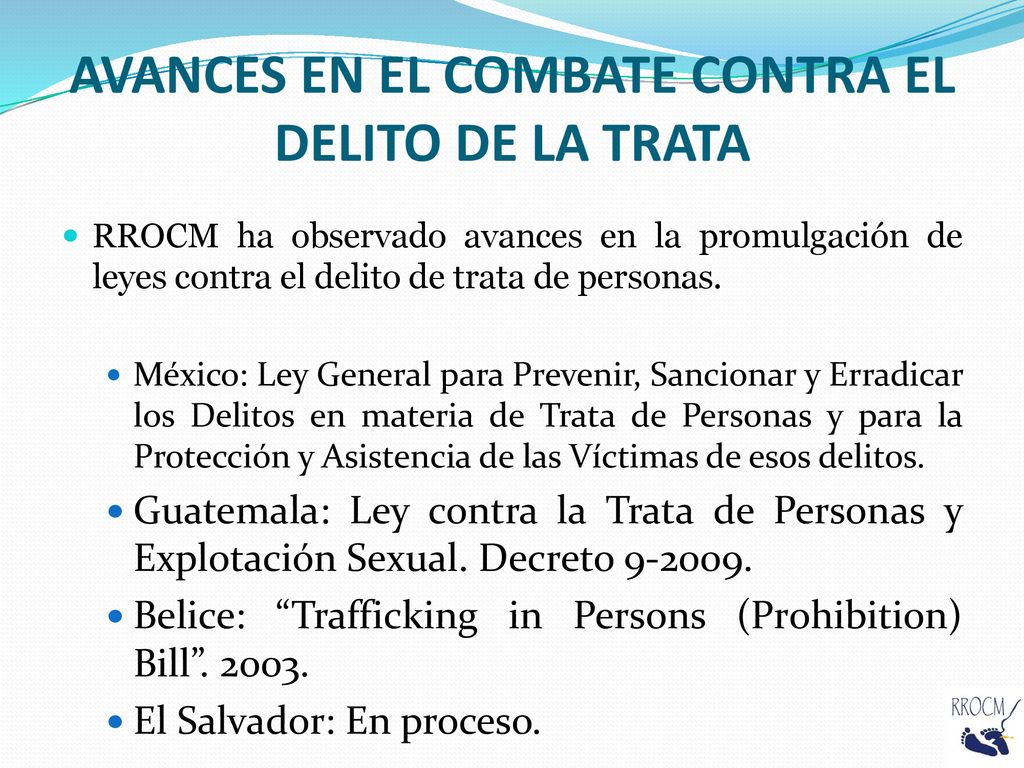 AVANCES EN EL COMBATE CONTRA EL DELITO DE LA TRATA