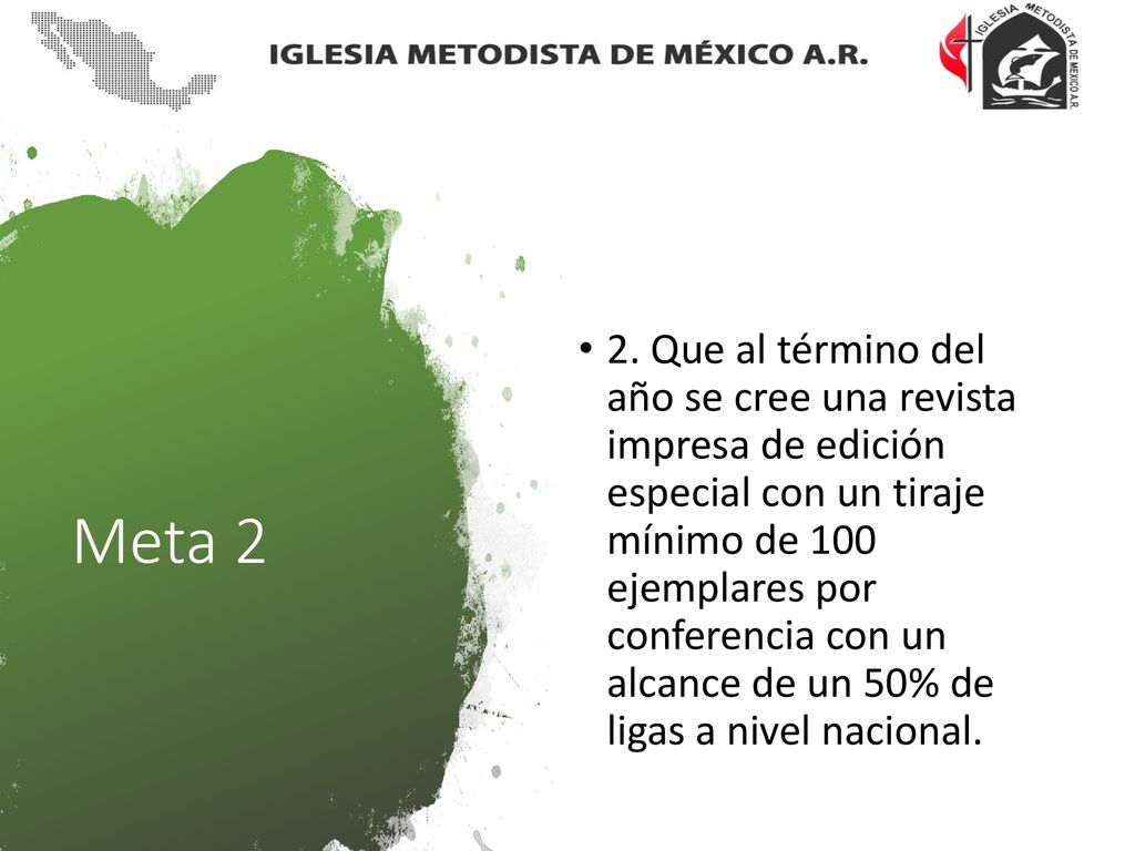 2. Que al término del año se cree una revista impresa de edición especial con un tiraje mínimo de 100 ejemplares por conferencia con un alcance de un 50% de ligas a nivel nacional.