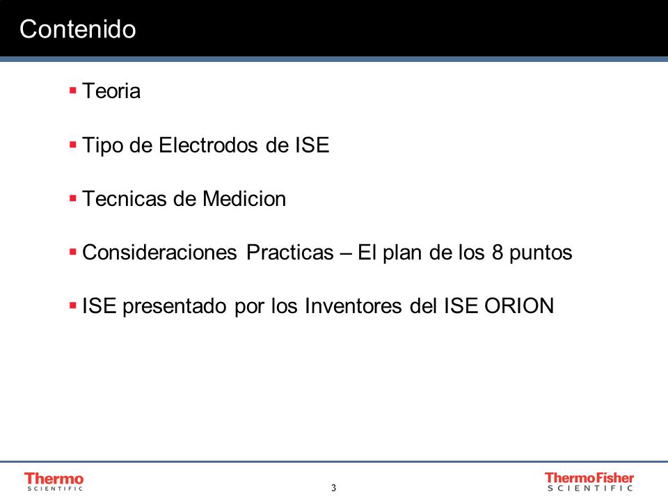 Contenido Teoria Tipo de Electrodos de ISE Tecnicas de Medicion