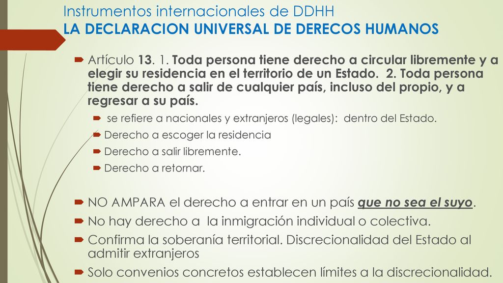 Instrumentos internacionales de DDHH LA DECLARACION UNIVERSAL DE DERECOS HUMANOS
