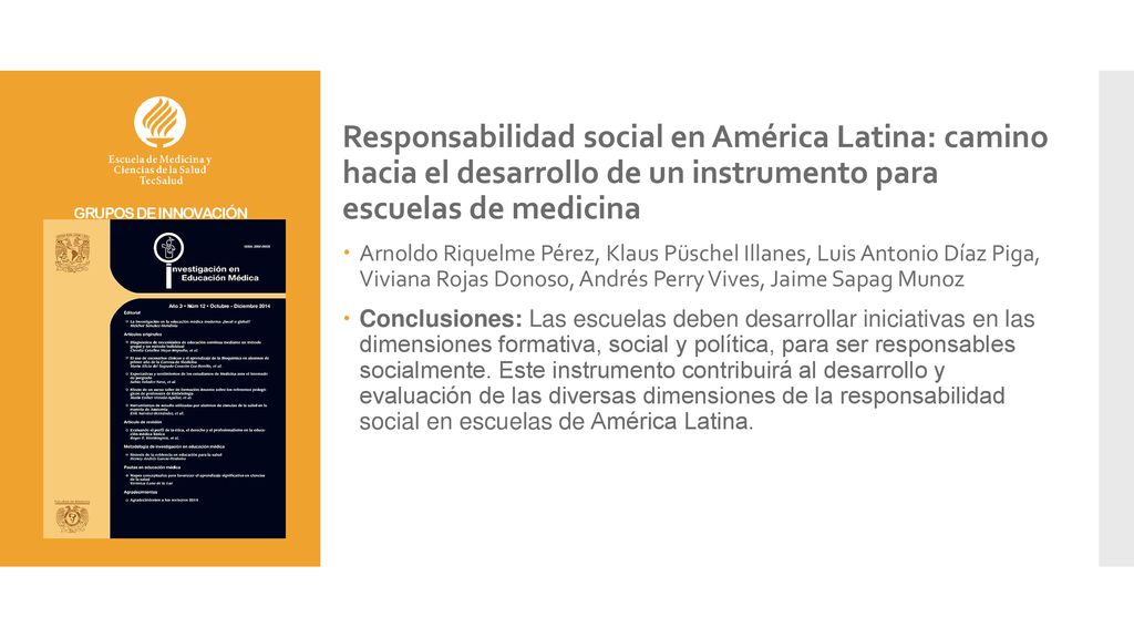 Responsabilidad social en América Latina: camino hacia el desarrollo de un instrumento para escuelas de medicina
