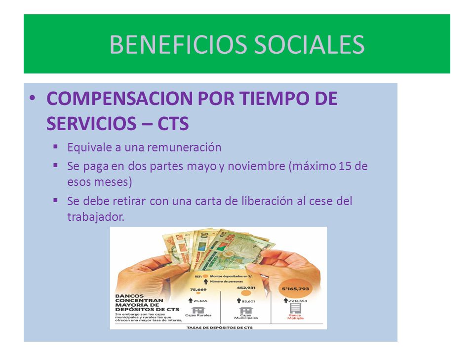 BENEFICIOS SOCIALES COMPENSACION POR TIEMPO DE SERVICIOS – CTS