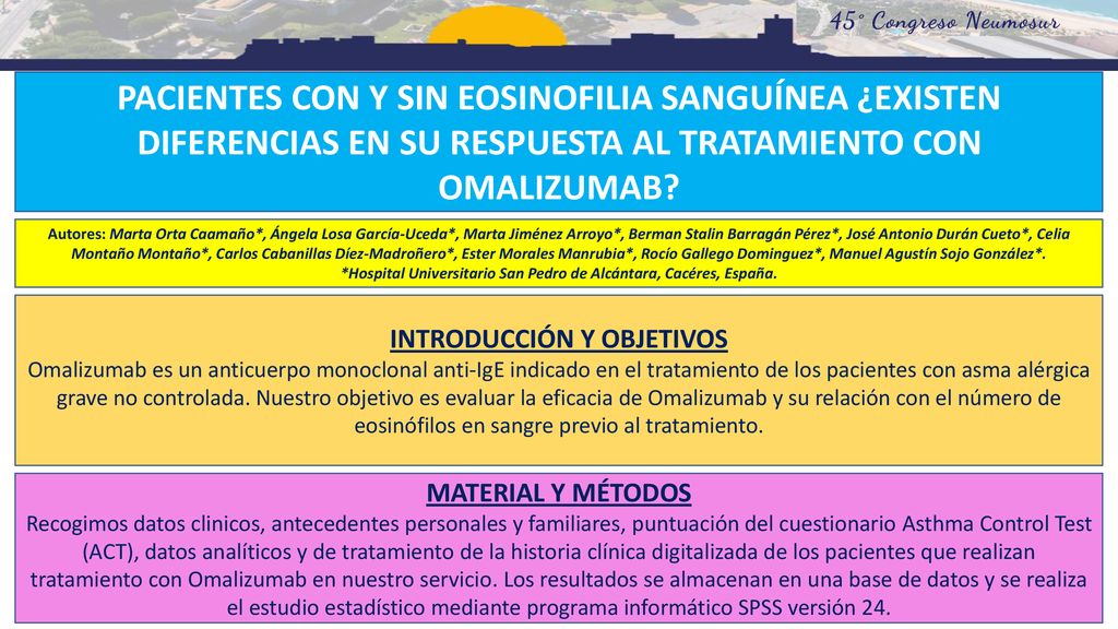 PACIENTES CON Y SIN EOSINOFILIA SANGUÍNEA ¿EXISTEN DIFERENCIAS EN SU RESPUESTA AL TRATAMIENTO CON OMALIZUMAB