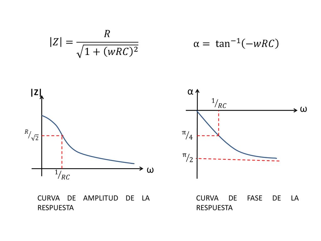 α ω ω |Z| CURVA DE AMPLITUD DE LA RESPUESTA