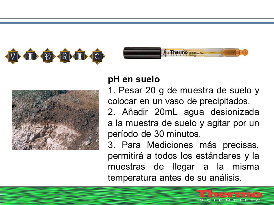 pH en suelo 1. Pesar 20 g de muestra de suelo y colocar en un vaso de precipitados.