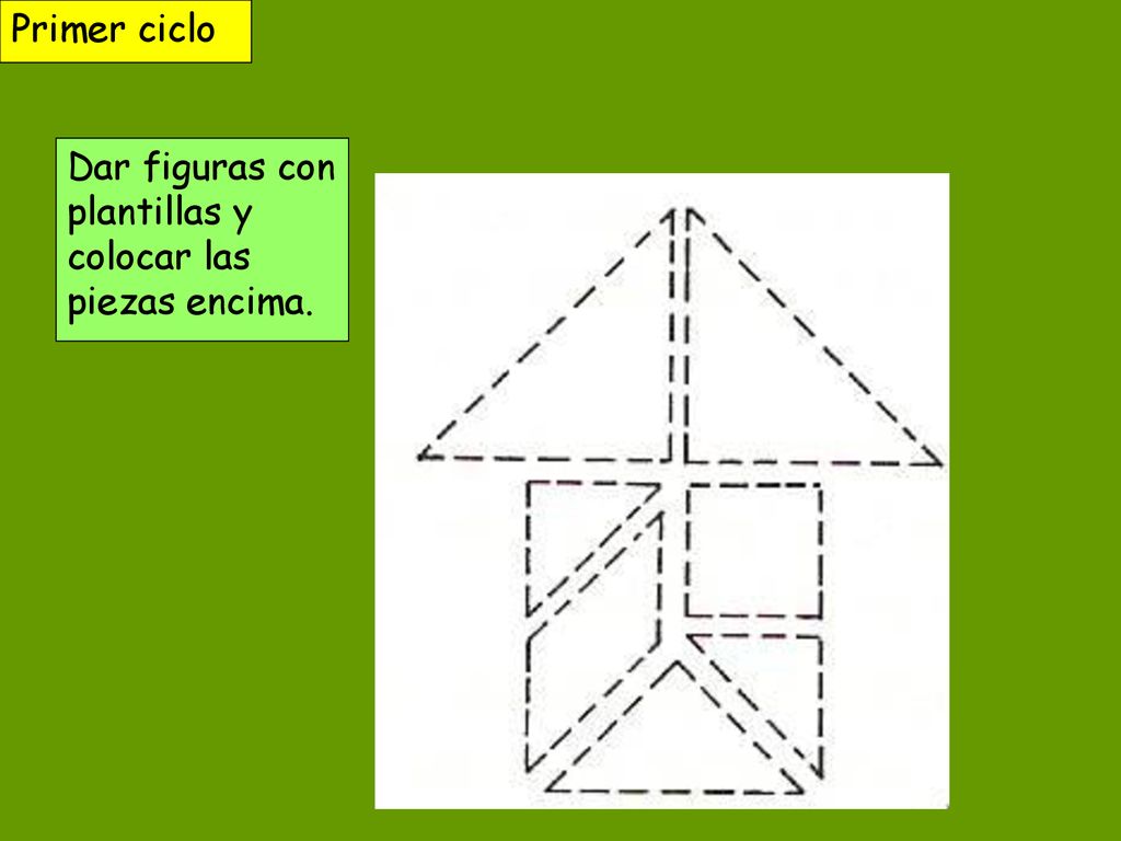 Primer ciclo Dar figuras con plantillas y colocar las piezas encima.