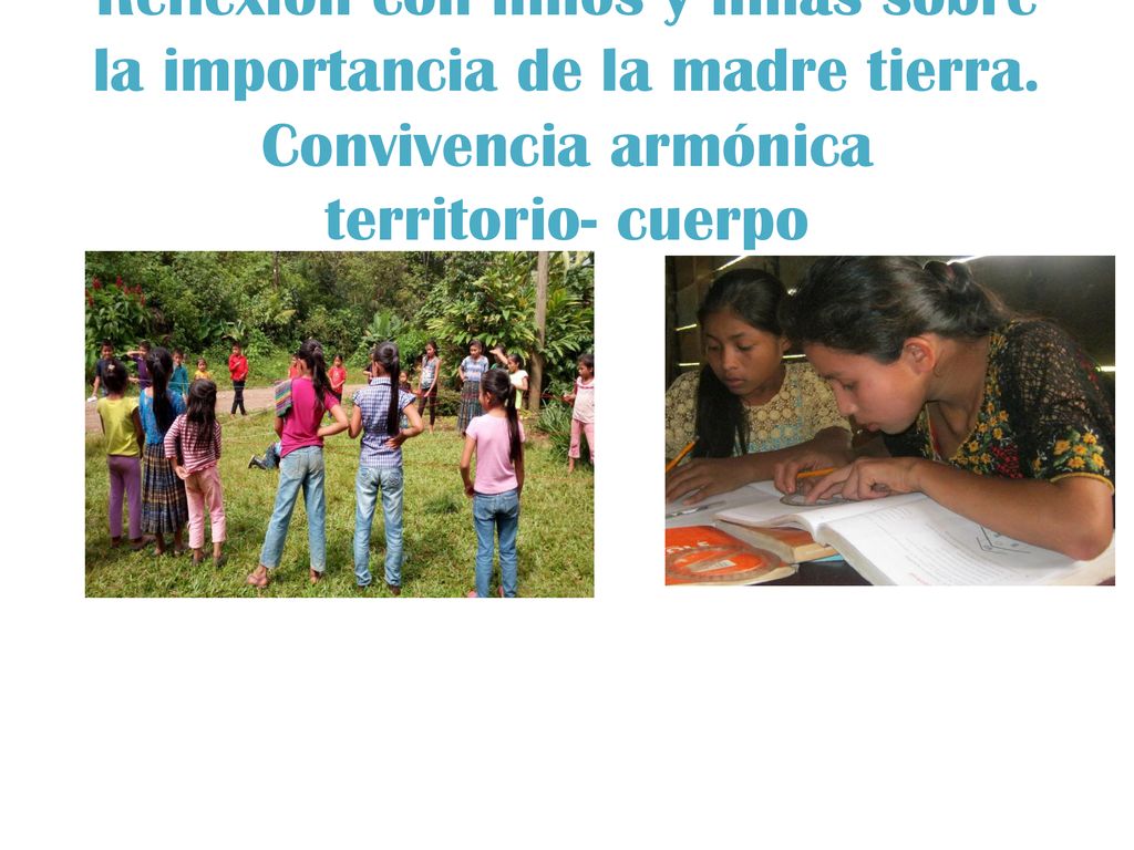 Reflexión con niños y niñas sobre la importancia de la madre tierra