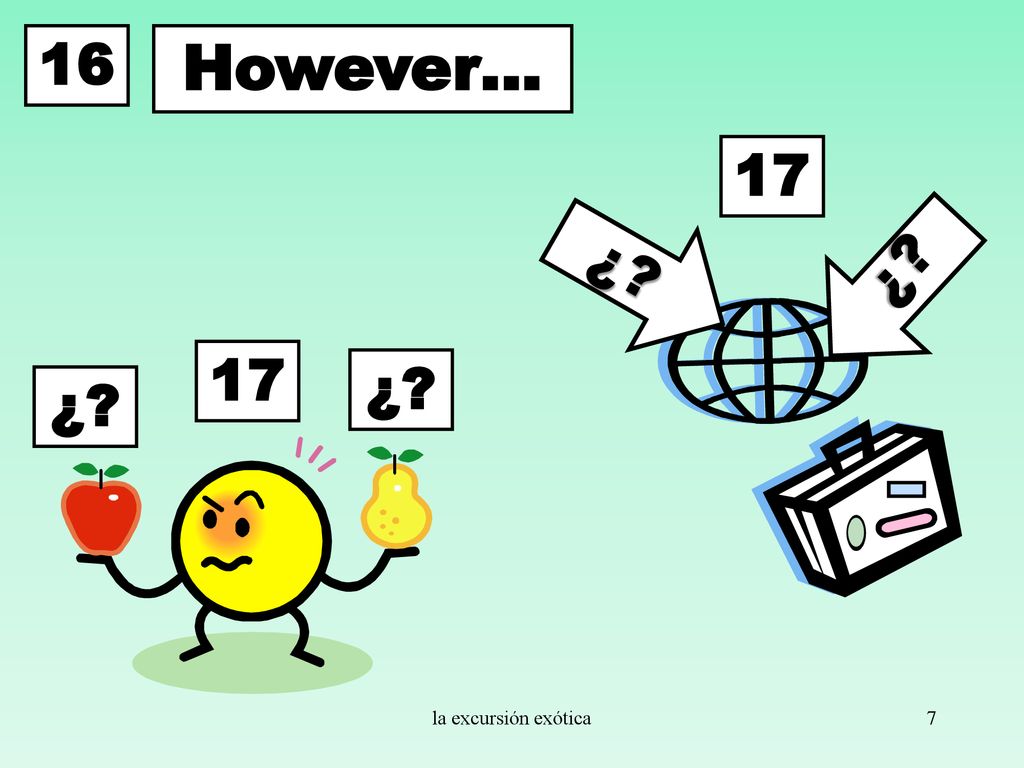 16 However… 17 ¿ 17 ¿ ¿ la excursión exótica