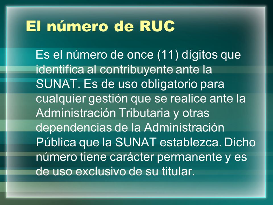 El número de RUC