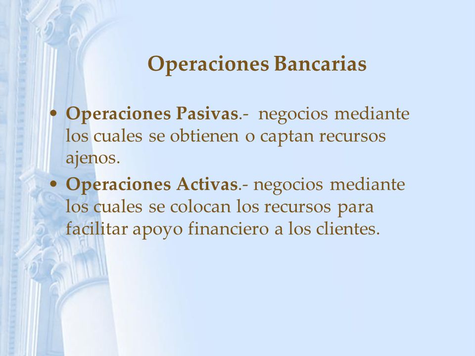 Operaciones Bancarias