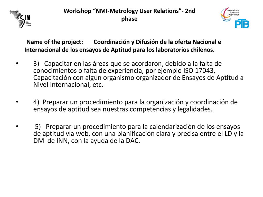 Coordinación y Difusión de la oferta Nacional e Internacional de los ensayos de Aptitud para los laboratorios chilenos.