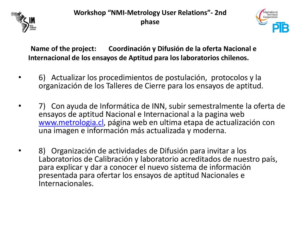 Coordinación y Difusión de la oferta Nacional e Internacional de los ensayos de Aptitud para los laboratorios chilenos.