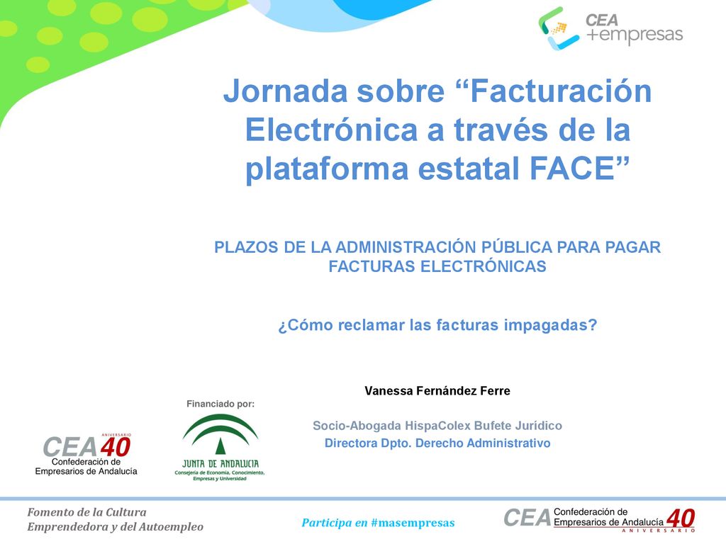 Jornada sobre Facturación Electrónica a través de la plataforma estatal FACE