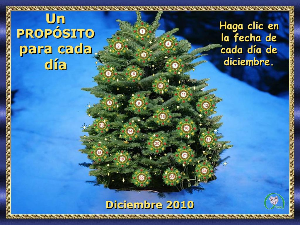 Haga clic en la fecha de cada día de diciembre.