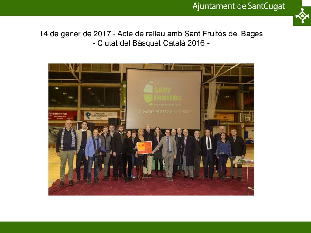 14 de gener de Acte de relleu amb Sant Fruitós del Bages - Ciutat del Bàsquet Català