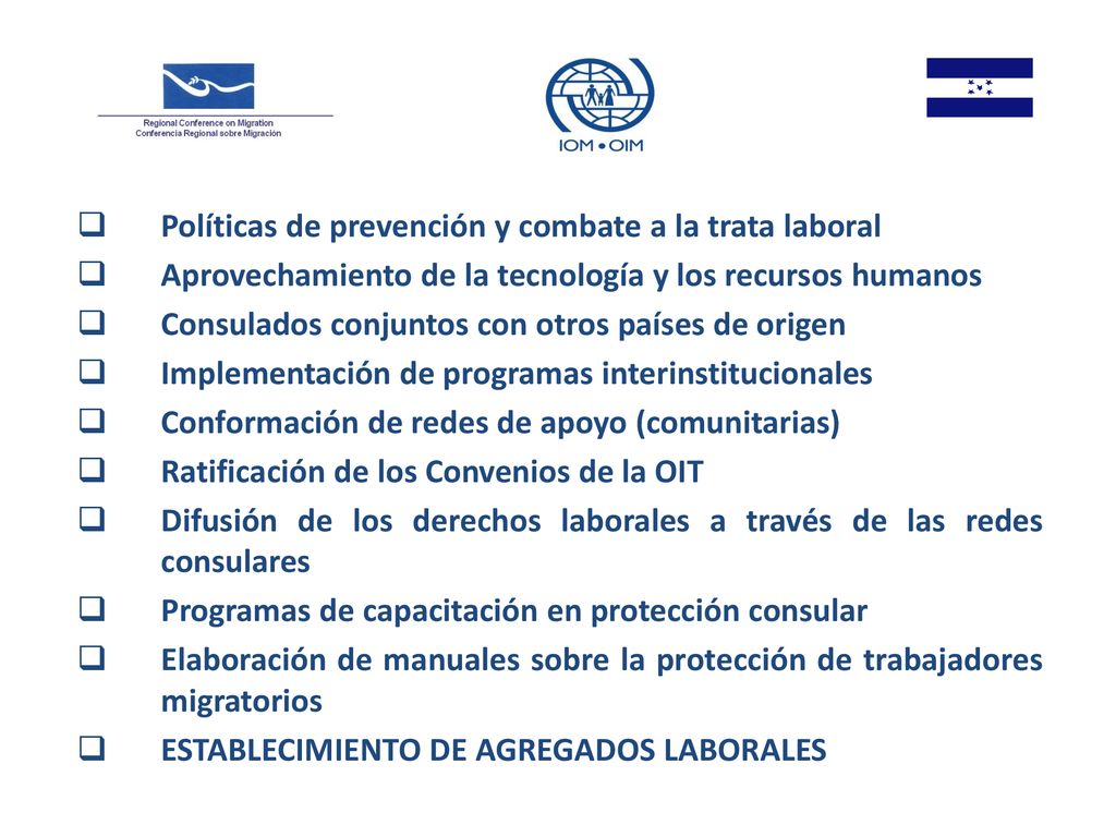 Políticas de prevención y combate a la trata laboral