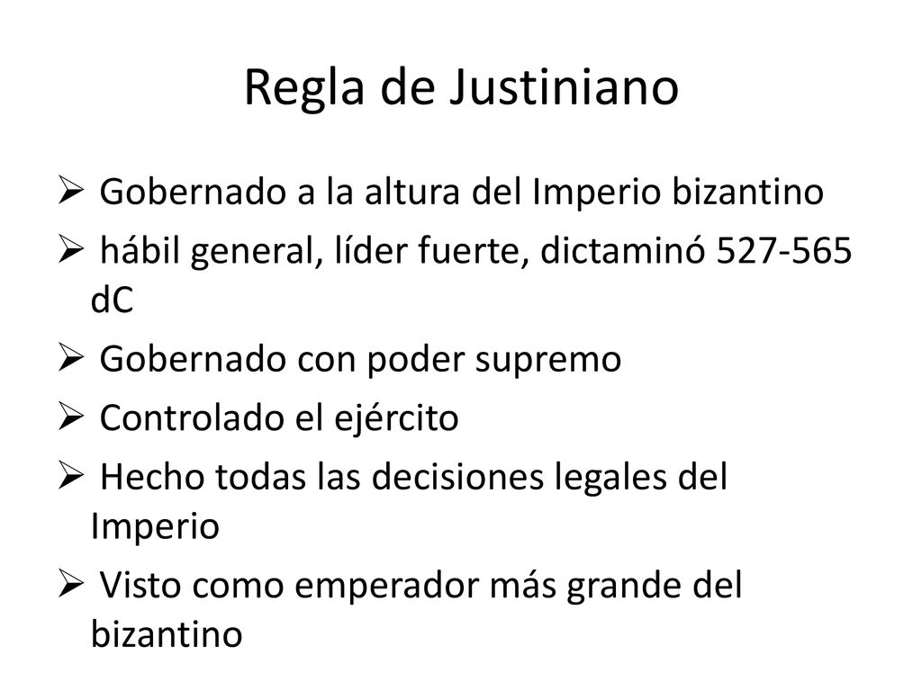 Regla de Justiniano Gobernado a la altura del Imperio bizantino