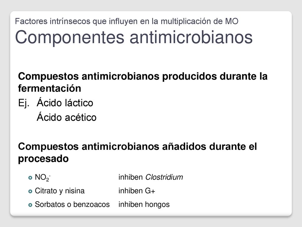 Compuestos antimicrobianos producidos durante la fermentación