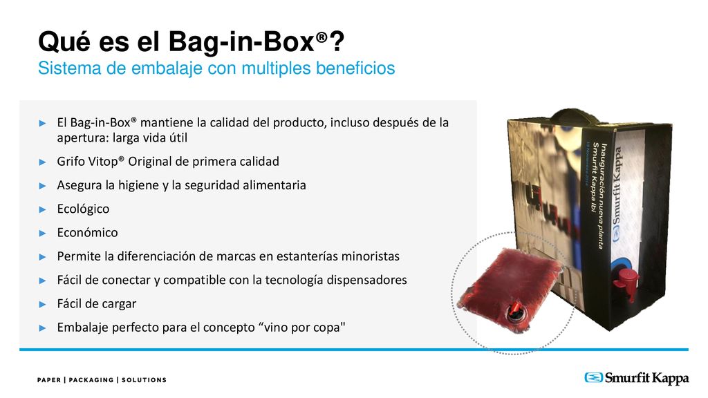 Qué es el Bag-in-Box® Sistema de embalaje con multiples beneficios