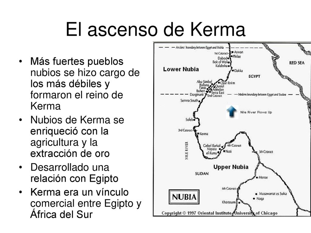 El ascenso de Kerma Más fuertes pueblos nubios se hizo cargo de los más débiles y formaron el reino de Kerma.