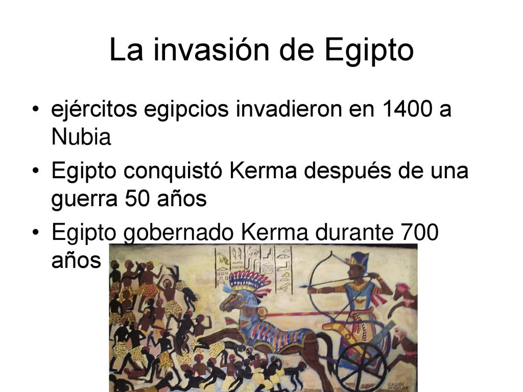 La invasión de Egipto ejércitos egipcios invadieron en 1400 a Nubia