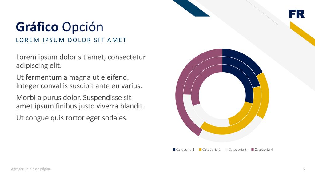 Gráfico Opción LOREM IPSUM DOLOR SIT AMET. Lorem ipsum dolor sit amet, consectetur adipiscing elit.