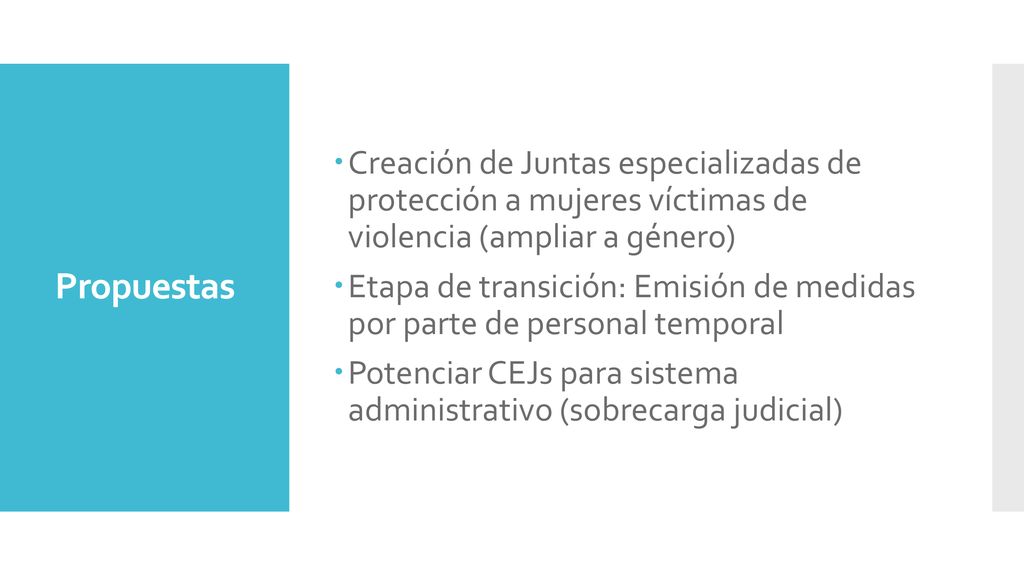 Creación de Juntas especializadas de protección a mujeres víctimas de violencia (ampliar a género)