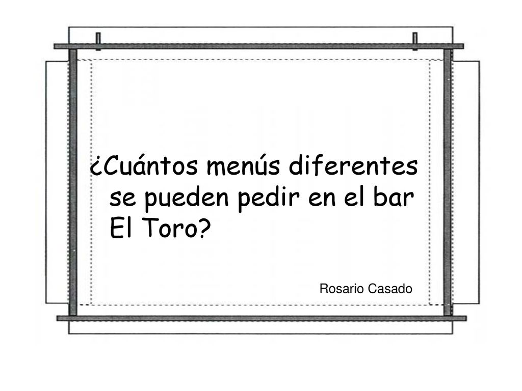 ¿Cuántos menús diferentes se pueden pedir en el bar El Toro