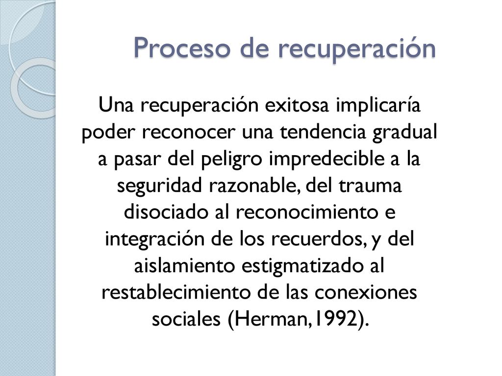 Proceso de recuperación