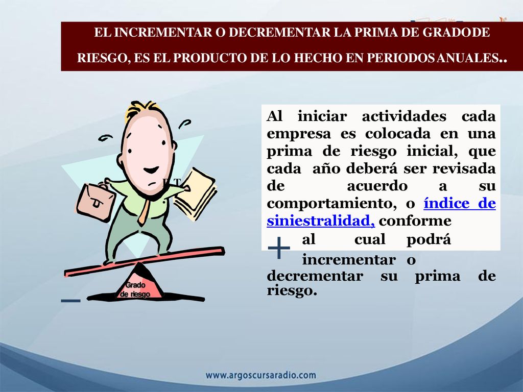 RIESGO, ES EL PRODUCTO DE LO HECHO EN PERIODOS ANUALES..