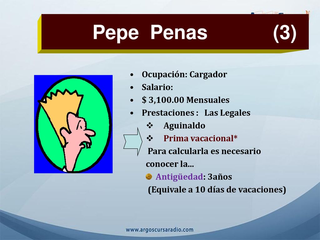 Pepe Penas (3) Ocupación: Cargador Salario: $ 3, Mensuales