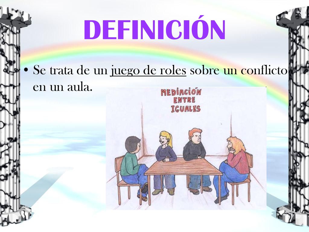 DEFINICIÓN Se trata de un juego de roles sobre un conflicto en un aula.