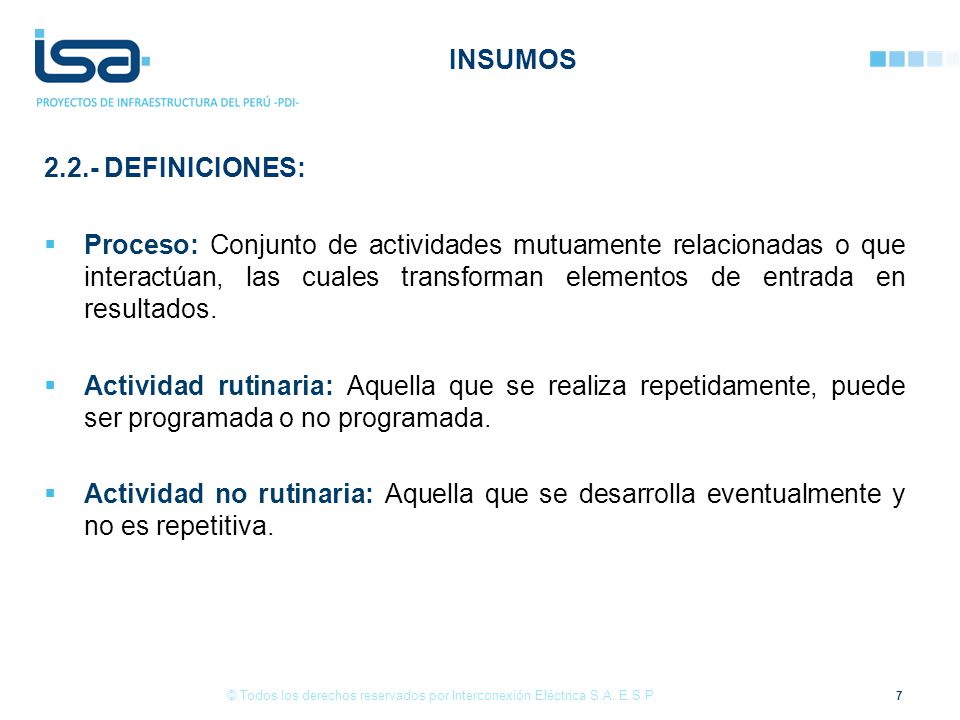 INSUMOS DEFINICIONES: