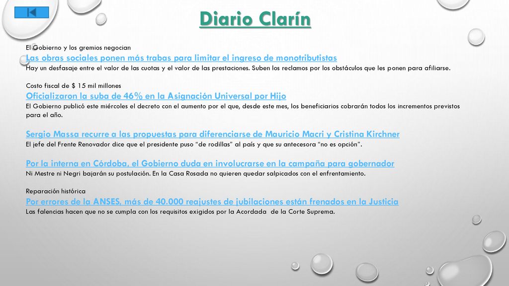 Diario Clarín El Gobierno y los gremios negocian. Las obras sociales ponen más trabas para limitar el ingreso de monotributistas.