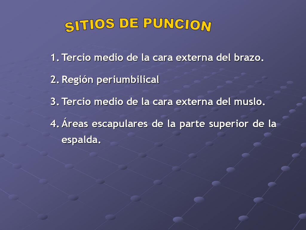 Tercio medio de la cara externa del brazo. Región periumbilical