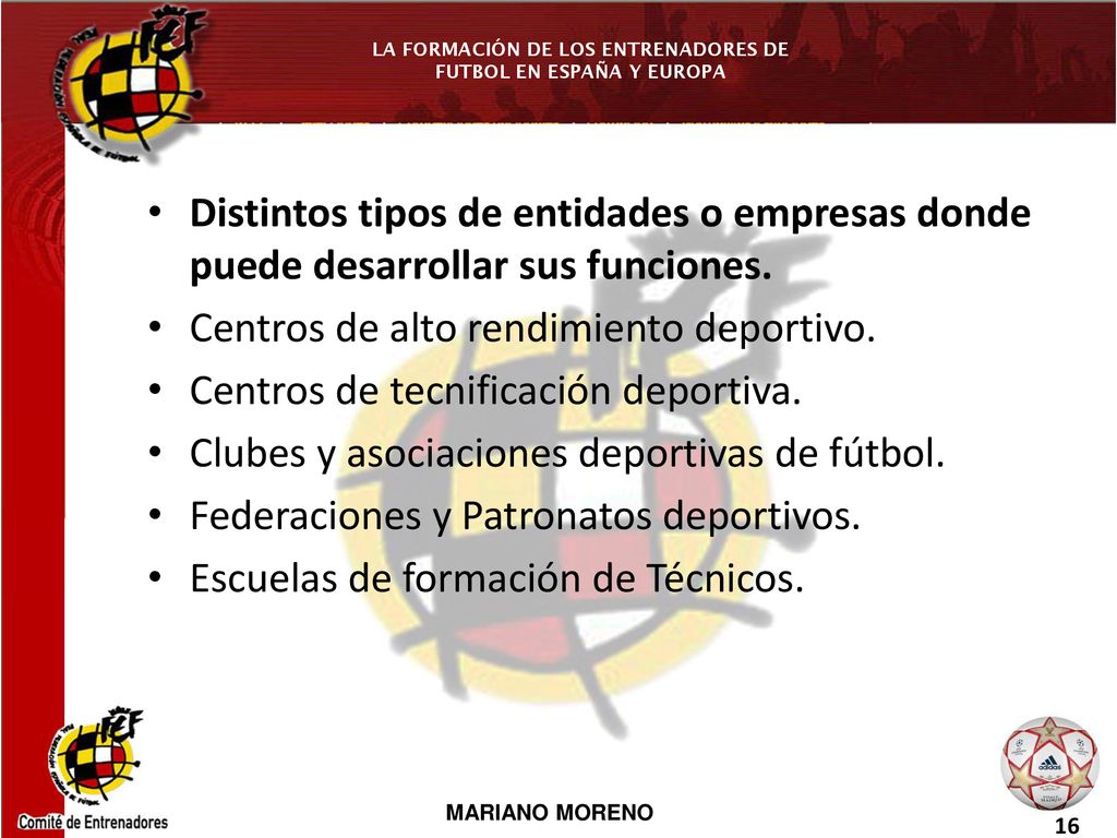 Distintos tipos de entidades o empresas donde puede desarrollar sus funciones.