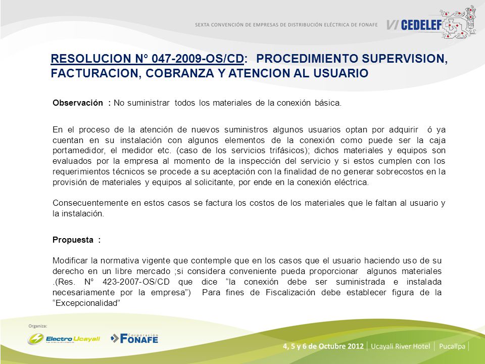RESOLUCION N° OS/CD: PROCEDIMIENTO SUPERVISION, FACTURACION, COBRANZA Y ATENCION AL USUARIO