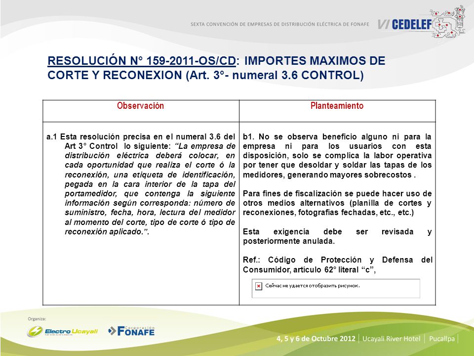 RESOLUCIÓN N° OS/CD: IMPORTES MAXIMOS DE CORTE Y RECONEXION (Art. 3°- numeral 3.6 CONTROL)